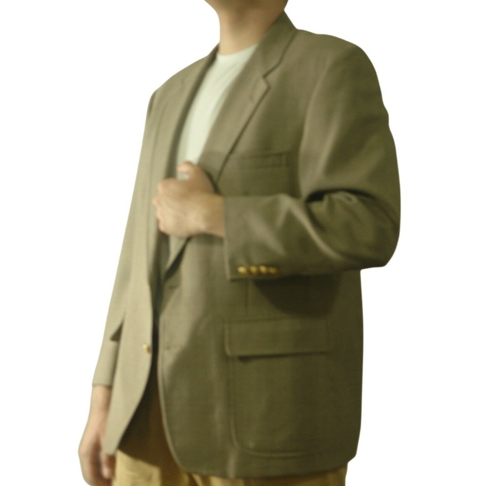 Hunter Haig Johnstons For Men Blazer Tan Khaki Gold Button Sport Coat Mens